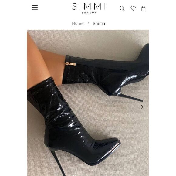 Simmi London Faux Crocodile Calf Boot - Picture 1 of 7